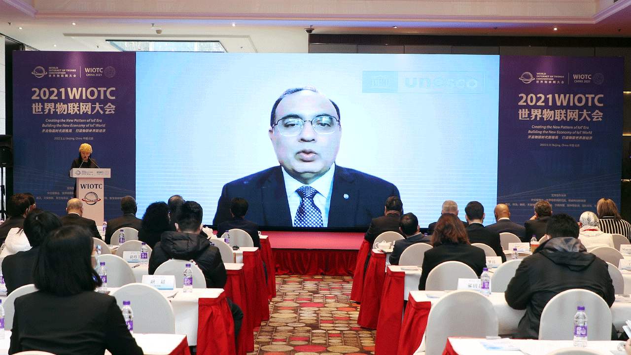 联合国教科文组织驻华代表夏泽翰（Shahbaz Khan）在2021腾博官方诚信官网入口致辞